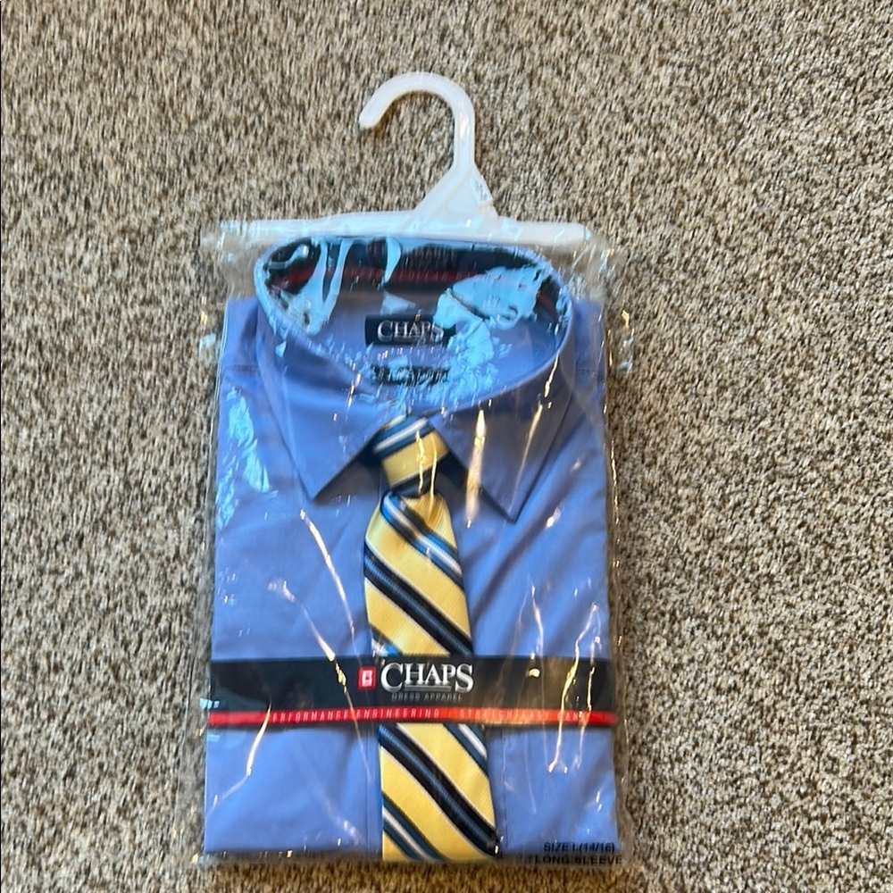 Chaps Blue and Yellow Dress Shirt